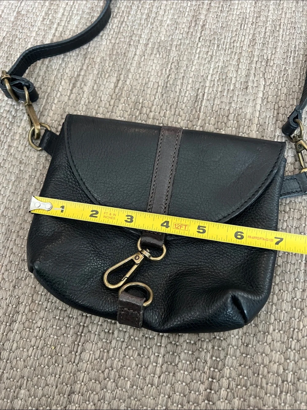 SUNDANCE Vera Pelle Genuine Leather Black Small Crossbody Bag